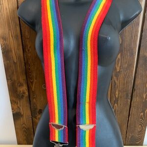 Rainbow Striped Suspenders-Vintage-Welch Mfg.Co-Oregon USA